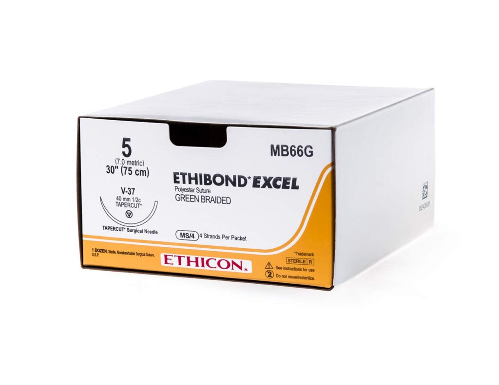 Ethicon Ethibond Excel 5 75cm green 12pcs/box