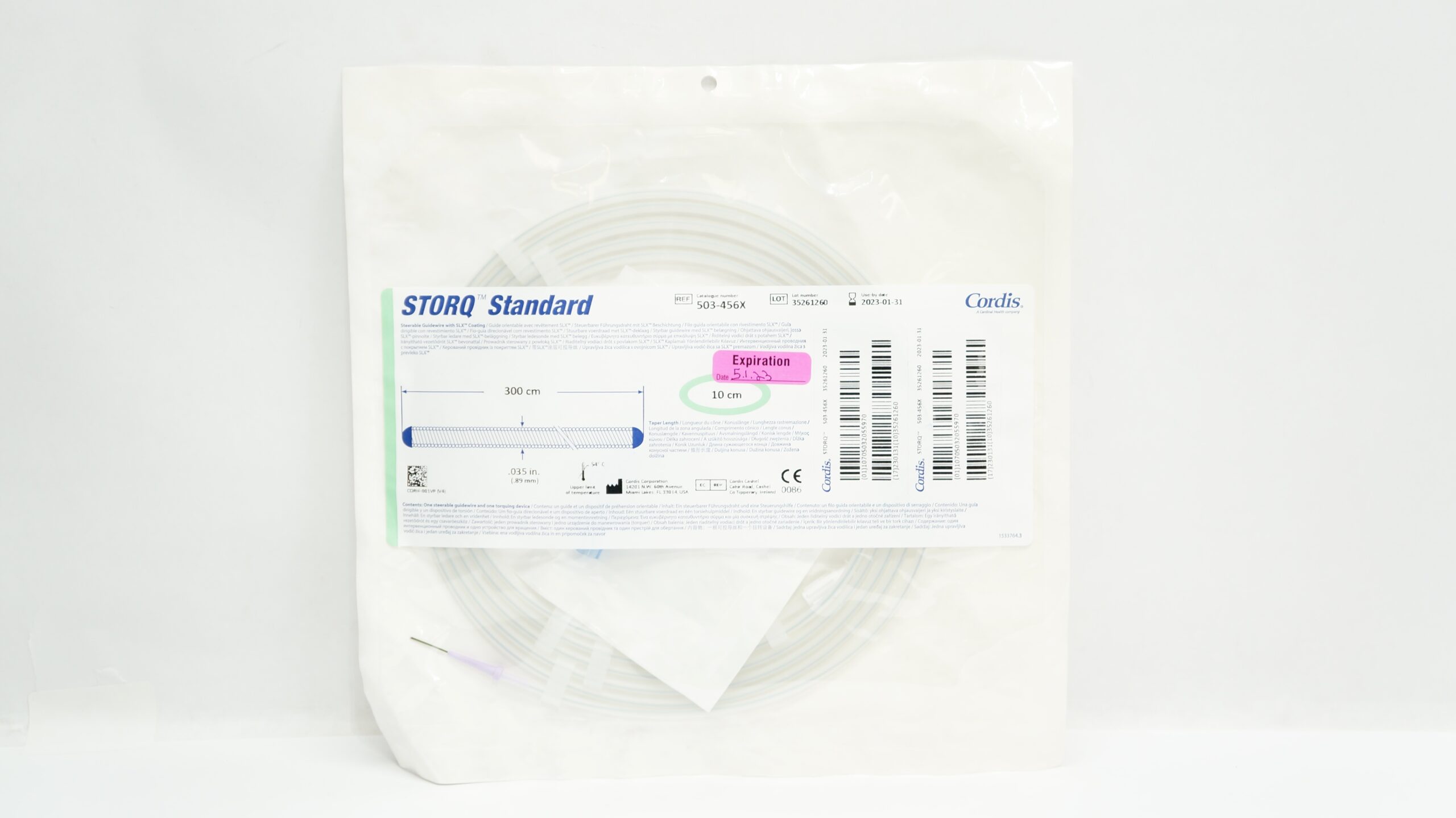 STORQ Steerable Guidewire, Standard Tip, Straight 300 cm (503456X)