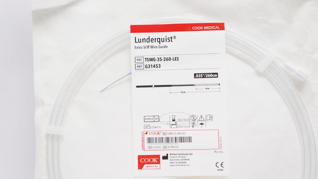 Lunderquist Guidewire 300cm straight
